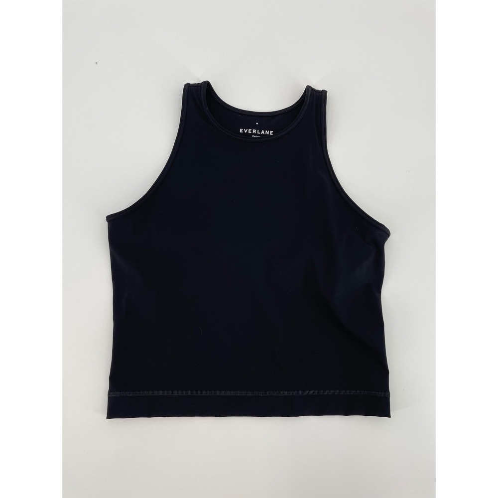 Everlane Perform Black High Neck Built In Bra Athletic Tank Top Womens Medium